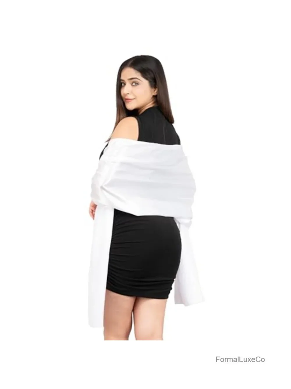Satin Shawl Wrap for Women - Silky Evening Scarf for Weddings & Parties